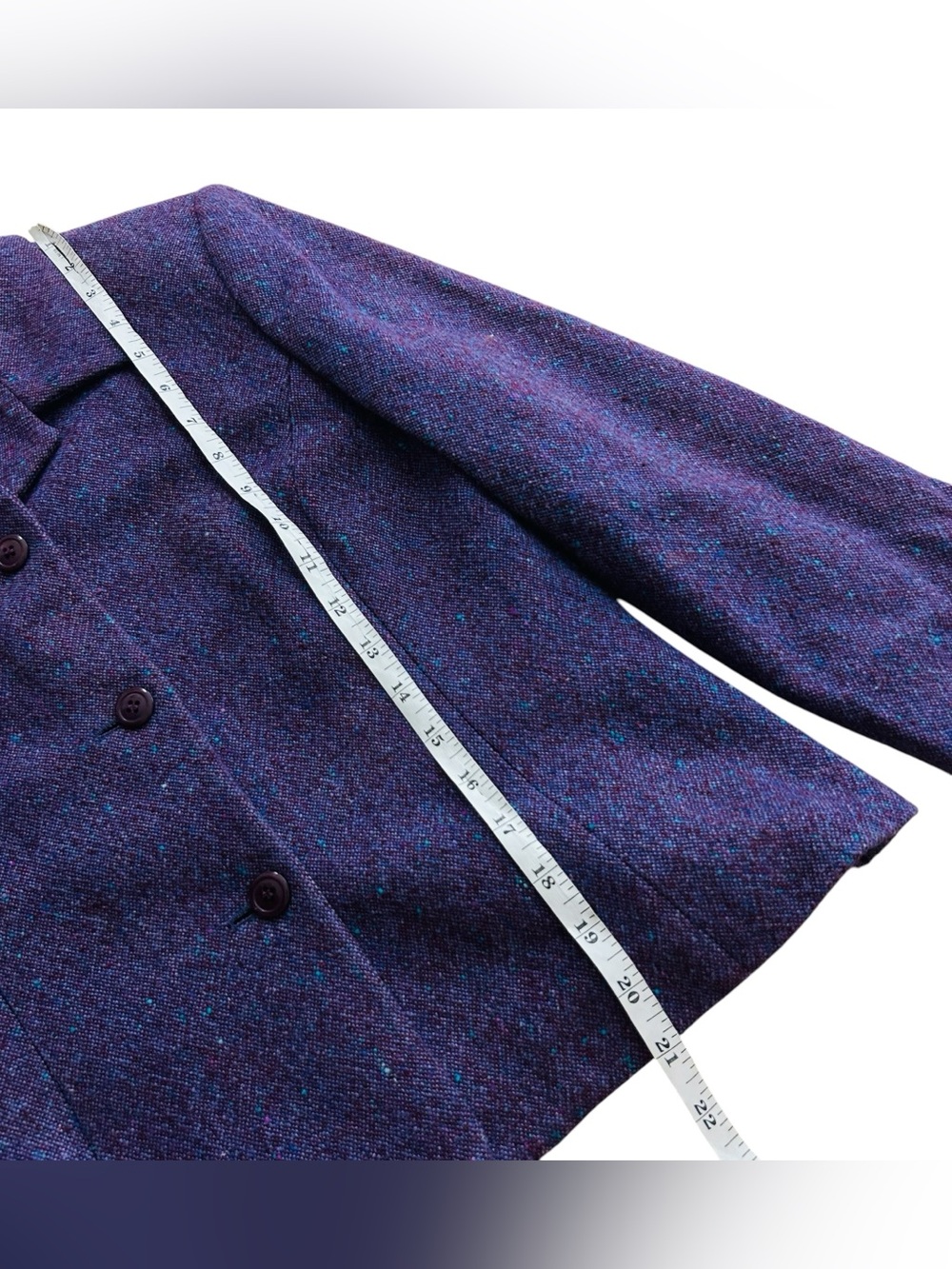 Vtg Casual Corner Women’s Purple Three Button Wool Blend Career Jacket Size 4 - Picture 9 of 10